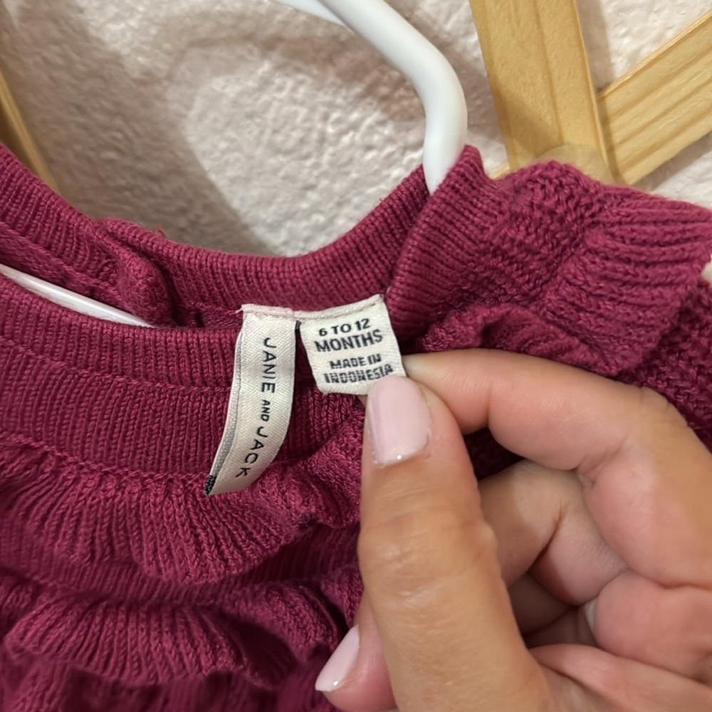 Janie & Jack | BABY RUFFLE POINTELLE SWEATER DRESS - Picture 3 of 6